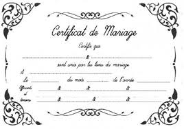 certificat de mariage attestation union